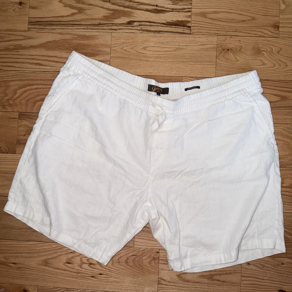 Johnny Bigg Mens White Beach Shorts Relaxed Fit Size 50
